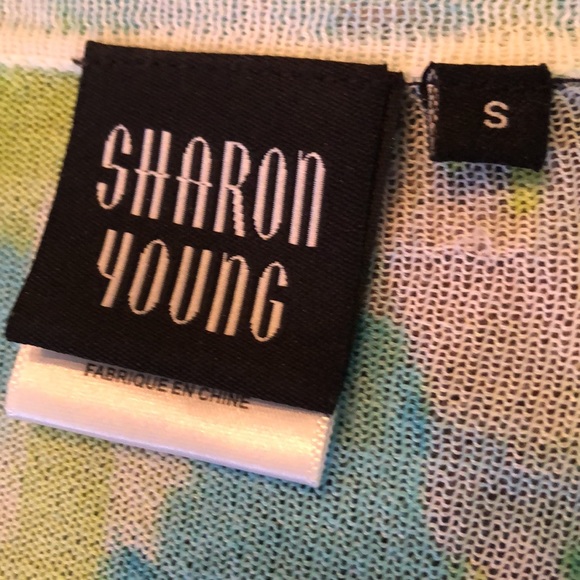 💚 Sharon Young abstract print Lightweight, Hook-eye top close, silky feel cardi - Picture 5 of 10
